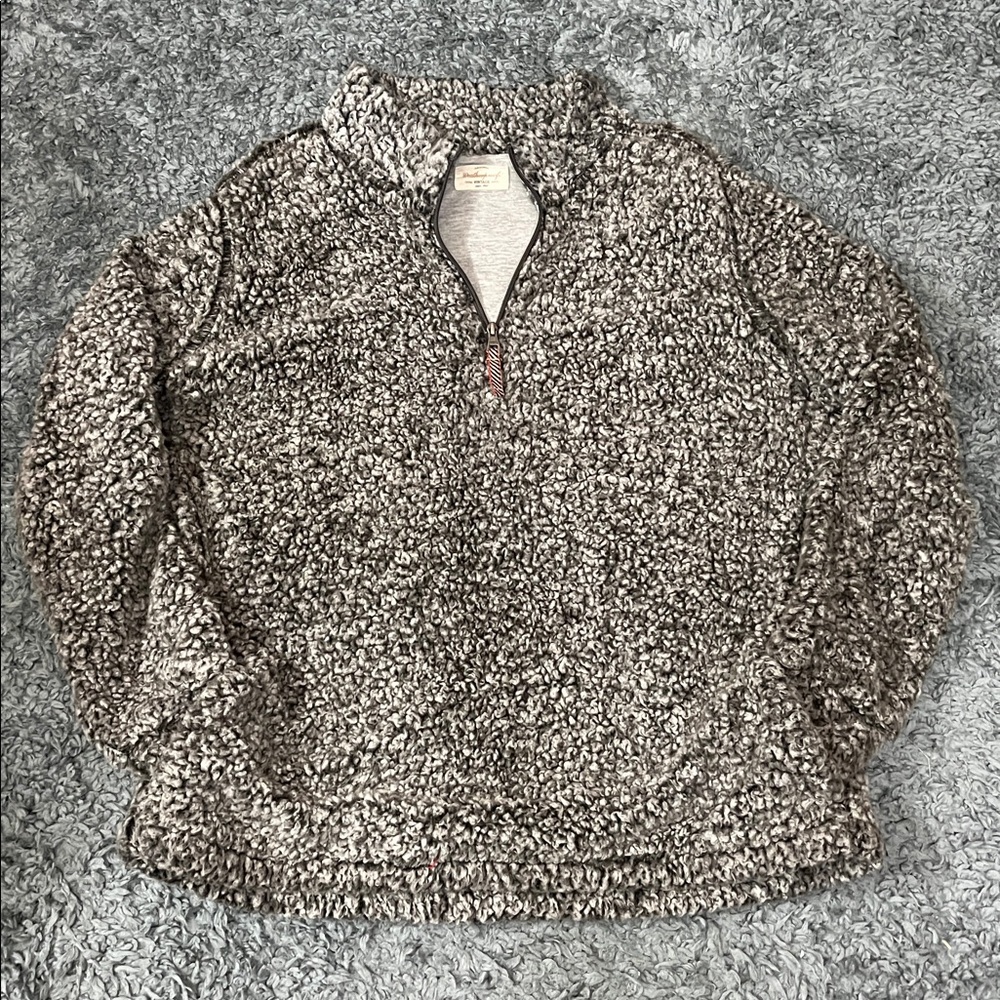 Weatherproof Vintage Gray Sherpa Pullover, 1/4 zip